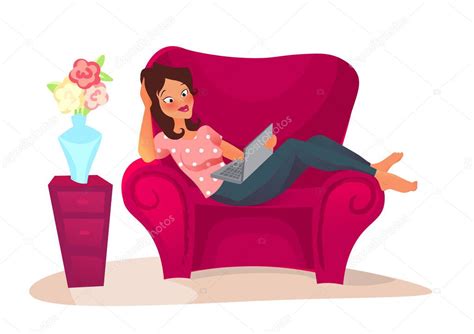 Cartoon character. woman relaxing — Stock Vector © A_Almazova #133202800