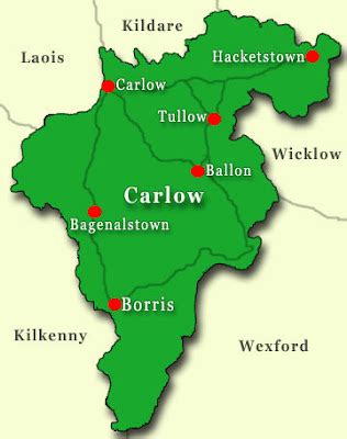 Carlow Map Region City - Map of Ireland City Regional Political