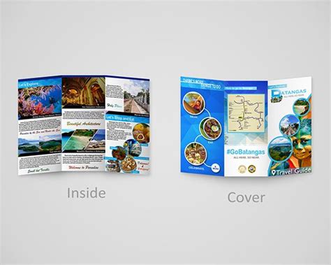 the inside and out pages of a travel brochure are shown in this image