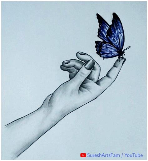 n this video you can able to learn how to draw hand with butterfly in easy step by step pencil ...