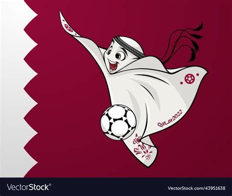 Mascot of the qatar world cup 2022 funny Vector Image