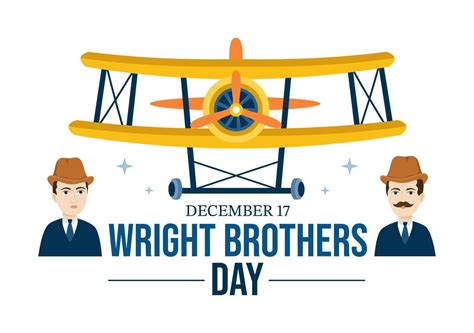 Wright Brothers Day on December 17th Template Hand Drawn Cartoon ...