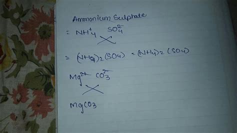 write the chemical formulae of the following compounds 1 ammonium ...