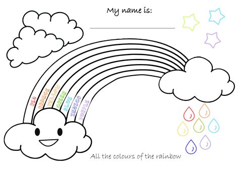 Kids Colouring Printable. Printable Rainbow Colouring Page. - Etsy ...