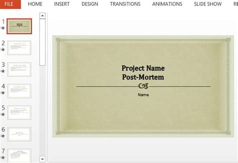 Project Post Mortem Presentation Template for PowerPoint