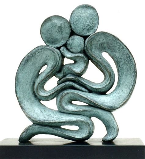 #Bronze #sculpture by #sculptor Gill Brown titled: 'FULL CIRCLE (Small abstract Contemporary ...