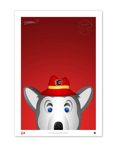 Minimalist Harvey The Hound Calgary Flames - S. Preston – S. Preston Art + Designs