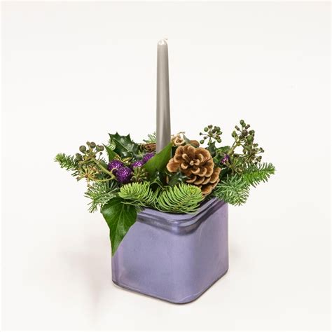 Purple candle arrangement – buy online or call 01525 237939