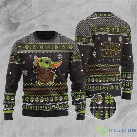 Baby Yoda Star Wars Christmas Sweater - YesItCustom