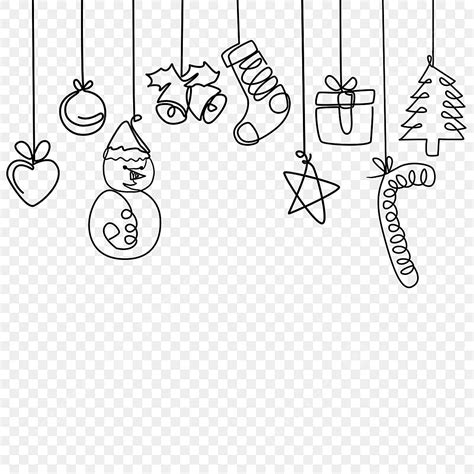 Christmas Ornaments Border Black And White