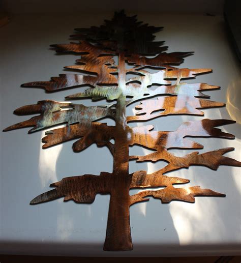 Majestic FAT Pine Tree Metal Wall Art Decor 24" x 18" - Sculptures & Figurines