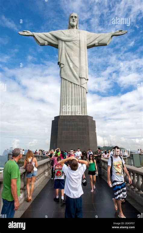 The statue of Christ the Redeemer at Rio de Janeiro in Brazil. The ...