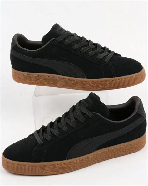 Puma Suede Classic Premium Trainers Black with Gum sole | Puma suede, Puma suede trainers, Puma