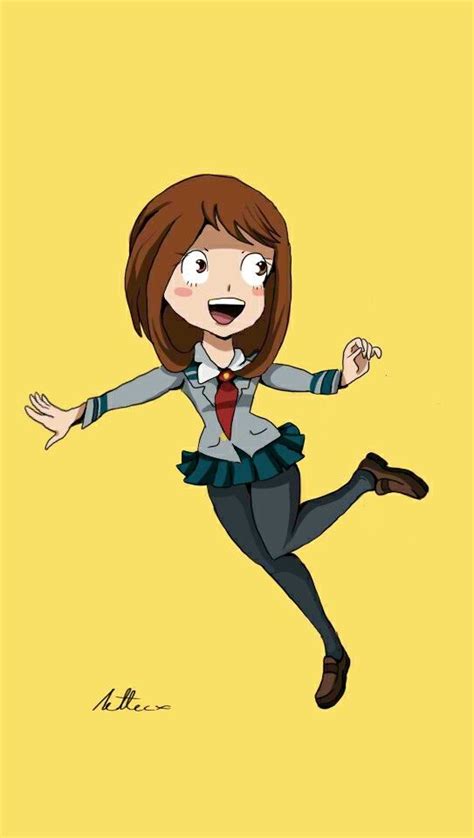 Zero gravity draw anime cartoon Ochako Uraraka 麗日お茶子 boku no hero ...