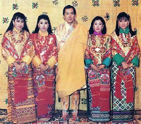 The King of Bhutan with his four new wives (who were also sisters), 1979. : r/OldSchoolCool