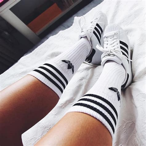 Classic Superstar with Adidas socks | Adidas socks, Sock outfits ...