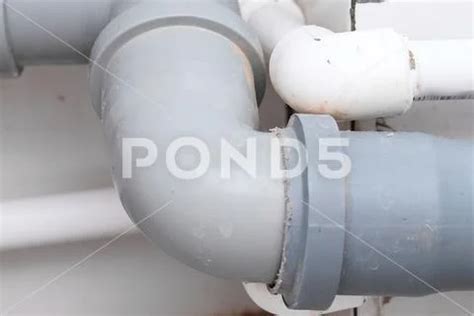 Sewer pipes in home, connection of grey polipropilen pipes for wash ...