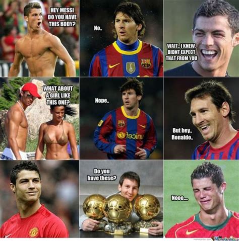 Ronaldo vs Messi #memes #bola #football | Funny soccer memes, Football ...