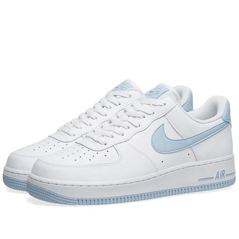 Buy the Nike Air Force 1 '07 W in White & Light Armory Blue from leading mens fashion retailer ...