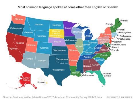 A fascinating map of the most spoken languages in every US state besides English and Spanish ...