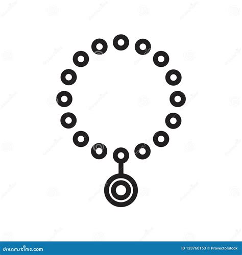 Necklace Icon Vector Sign and Symbol Isolated on White Backgroun Stock Vector - Illustration of ...