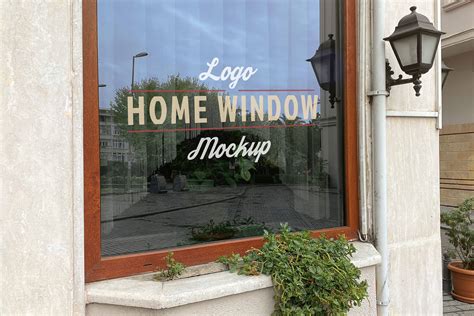 Free House / Shop Glass Window Signage Logo Mockup PSD Set - Good Mockups