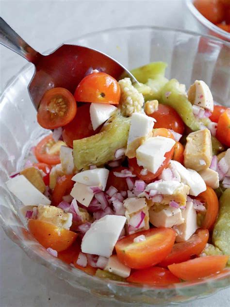 Tomato Grilled Eggplant and Salted Egg Salad - Saavi Ki Savaari