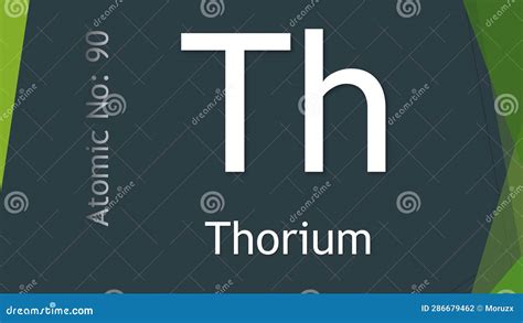 Thorium Chemical Element Symbol on Dark Green Background Stock ...