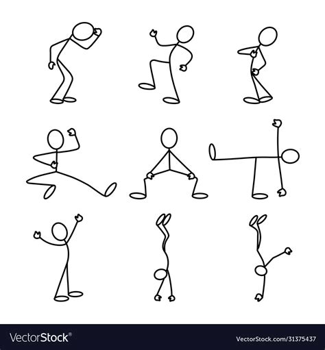 Stick figure sketch people collection Royalty Free Vector