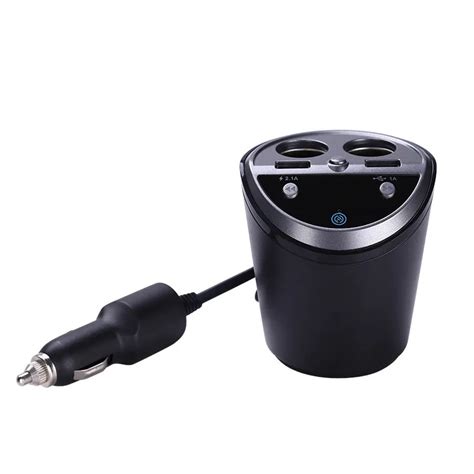 Handsfree bluetooth Car Kit 2 USB Cup car charger multi function display voltage 12v 24V ...