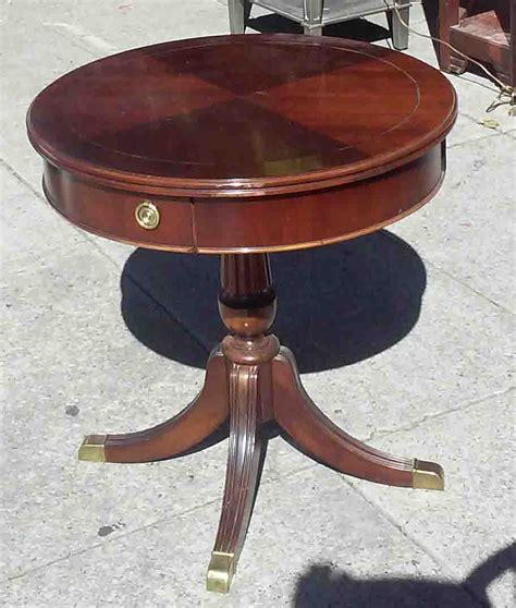 UHURU FURNITURE & COLLECTIBLES: SOLD Lane Duncan Phyfe Drum Table - $60