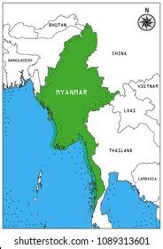 Myanmar Map Geo Wallpaper Stock Vector (Royalty Free) 1089313601 | Shutterstock