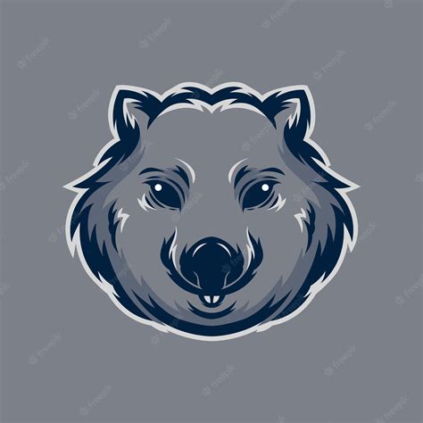 Premium Vector | Cute wombat head logo or illustration