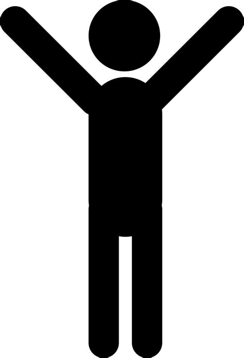 Download Png File Svg - Man Standing With Arms Up Icon Clipart ...