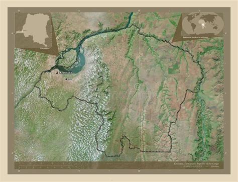 Kinshasa, Democratic Republic of the Congo. High-res Satellite. Labelled Points of Cities Stock ...