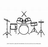 Drum Set Instrument Music Band Concert Musical Drummer Cymbal  sketch template