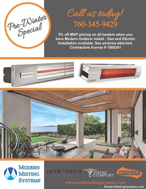 Gas and Electric Patio Heater Installation | Modern Misting Systems