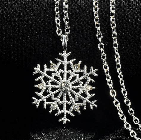 Snowflake necklace silver necklace flower necklace delicate | Etsy