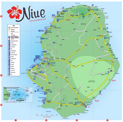 Travel map of Niue. Niue travel map | Vidiani.com | Maps of all ...