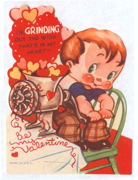 Funny Vintage Valentine Cards: Meat and Weapons ~ vintage everyday