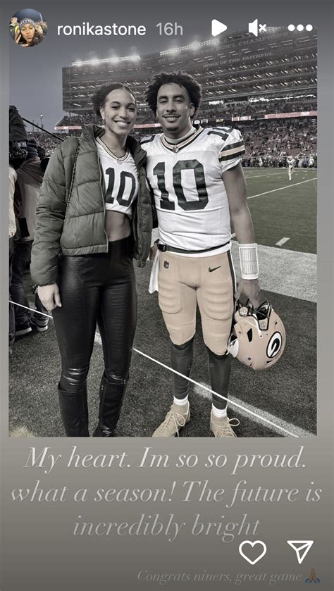 Jordan Love’s girlfriend, Ronika Stone, ‘so proud’ of Packers QB after gut-wrenching loss