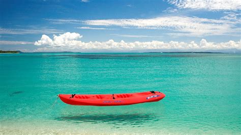 Download 1920x1080 Wallpaper Red Boat In Blue Sea, Full Hd, Hdtv, Fhd ...