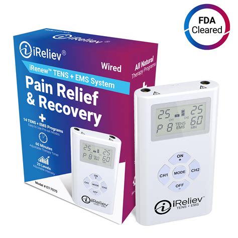 iReliev TENS Unit + EMS System - OTC Approved Pain Management ...