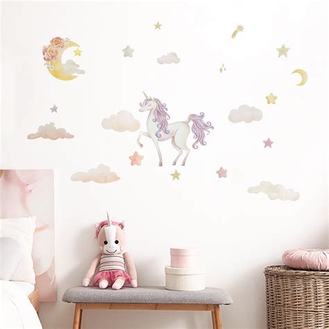 Large Unicorn Wall Decals A Unicorn Night Time Wall Murals | Etsy