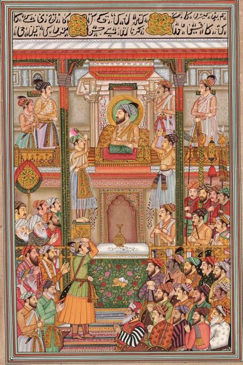 Mughal Empire Miniature Padshahnama Painting Handmade Shah Jahan Aurangzeb Art | Mughal art ...