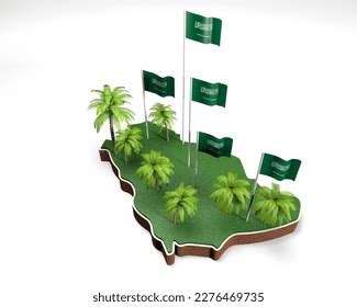 Ksa Flag Map 3d Render Illustration Stock Illustration 2276469735 ...