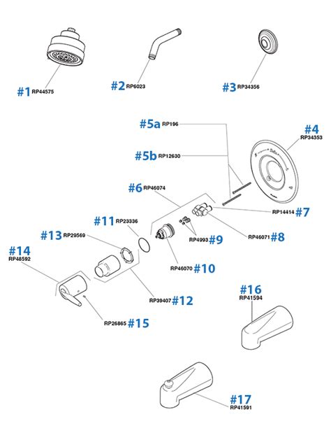 Tub and Shower Parts for Delta Monitor Series Faucets