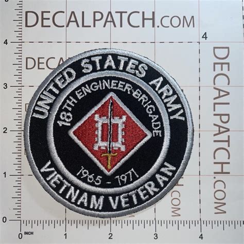 US Army 18th Engineer Brigade 1965-1971 Vietnam Veteran Patch - Decal ...