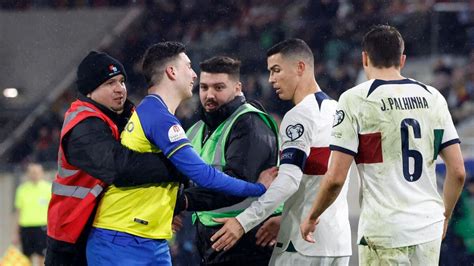 Look: Cristiano Ronaldo reacts as Al Nassr fan invades pitch during Euro qualifier - News ...