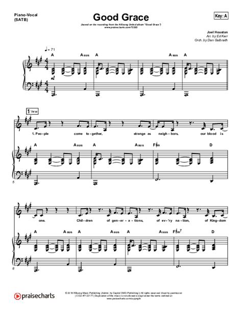 Good Grace Sheet Music PDF (Hillsong UNITED / Joel Houston) - PraiseCharts